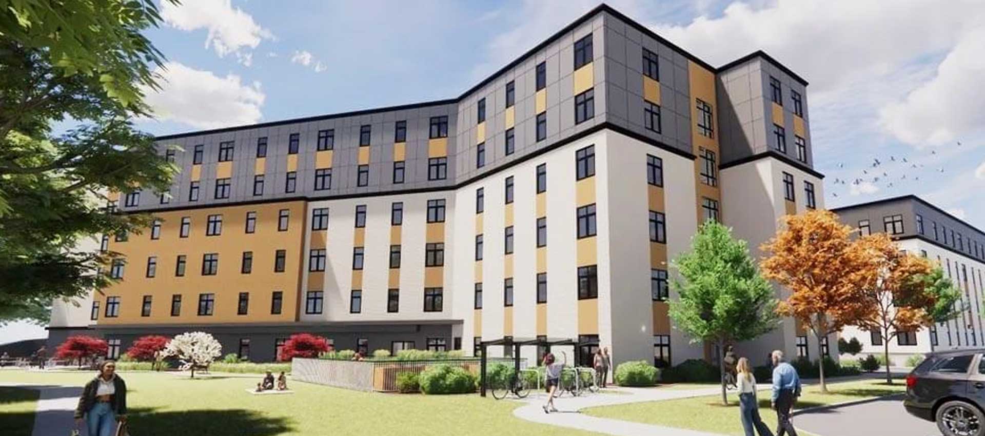 Architectural drawing of new apartment building
